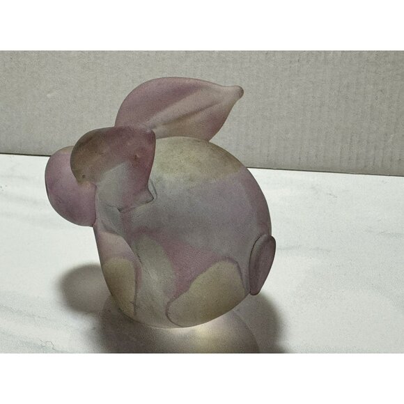 Vintage Handpainted Rueven Glass Sitting Rabbit Bunny Nouveau Art Glass Co USA - Picture 2 of 6